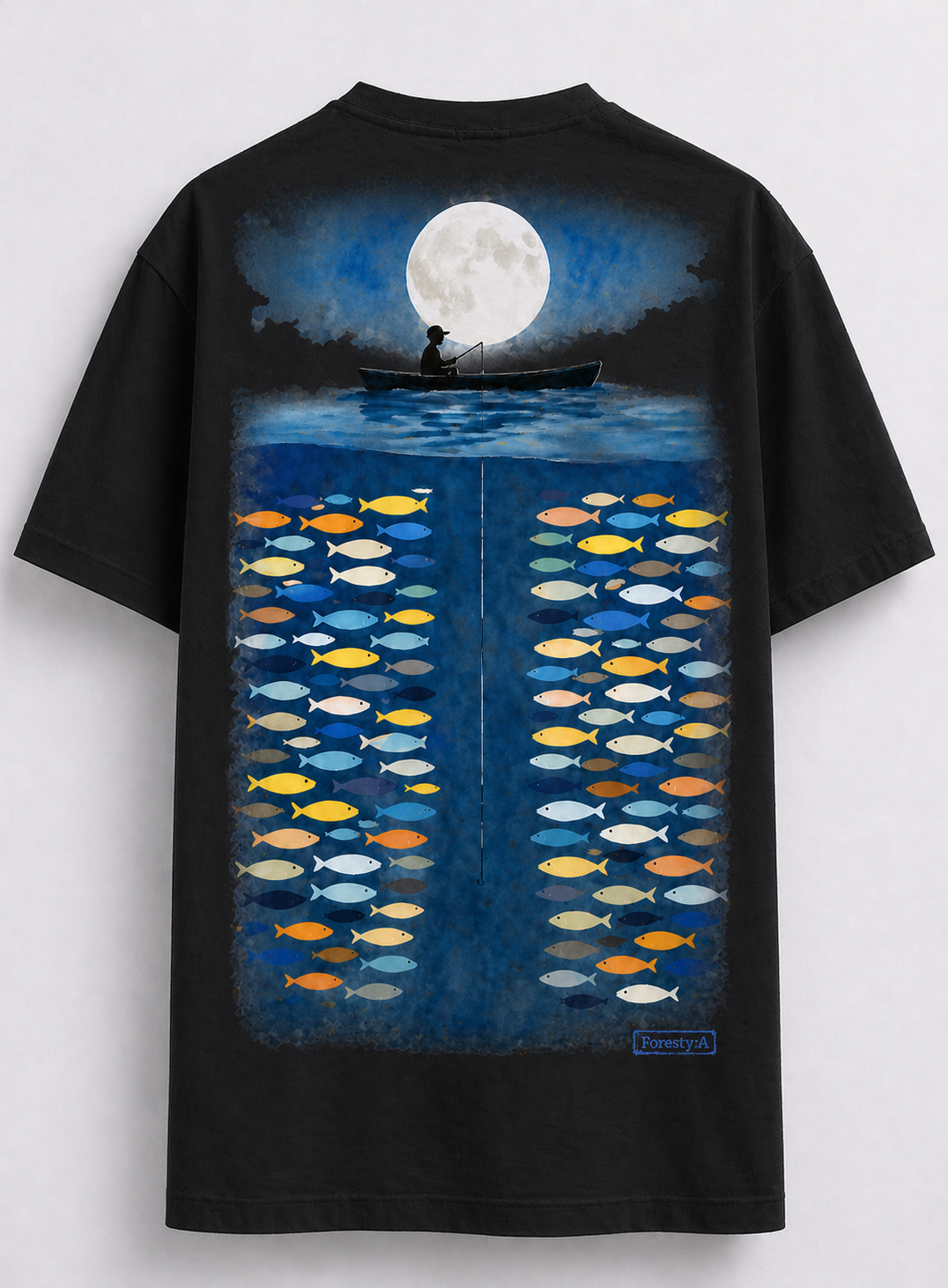 Silent Catch — Moonlit Depth Oversized T-Shirt