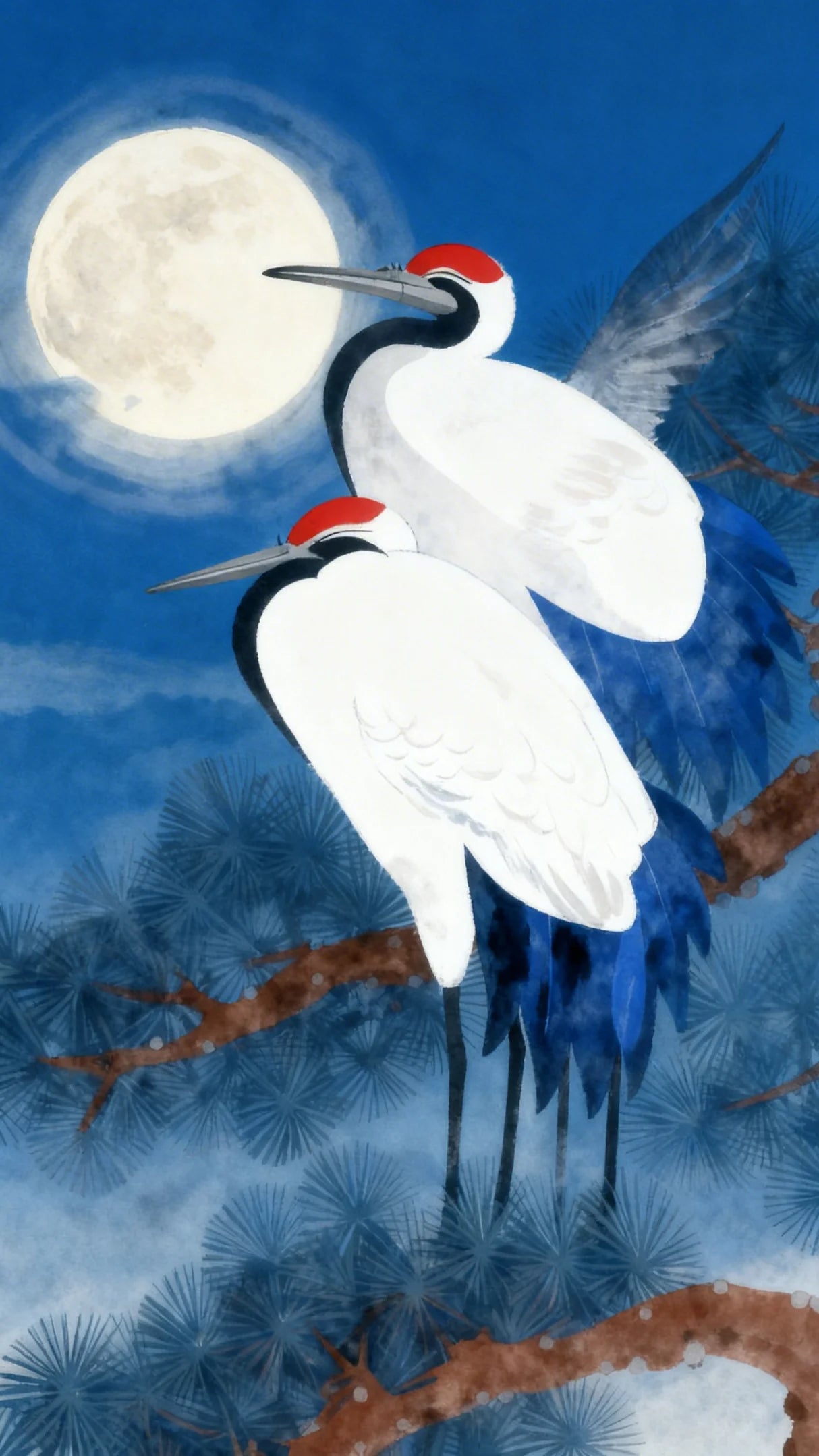 Moonlit Cranes — Eastern Archive Graphic Oversized T-Shirt