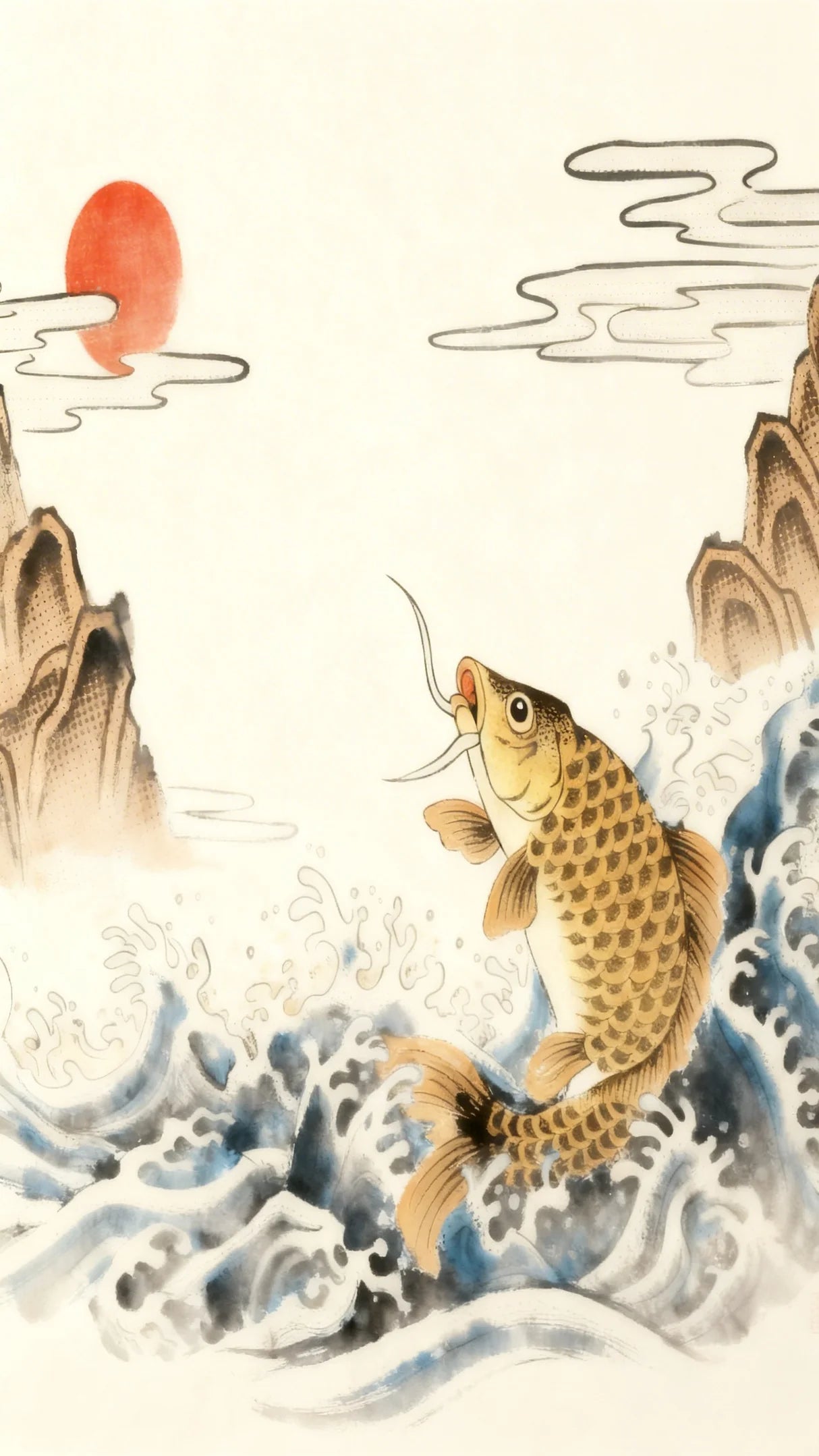 Carp Ascent Patch T-Shirt — East Asian Archive Graphic