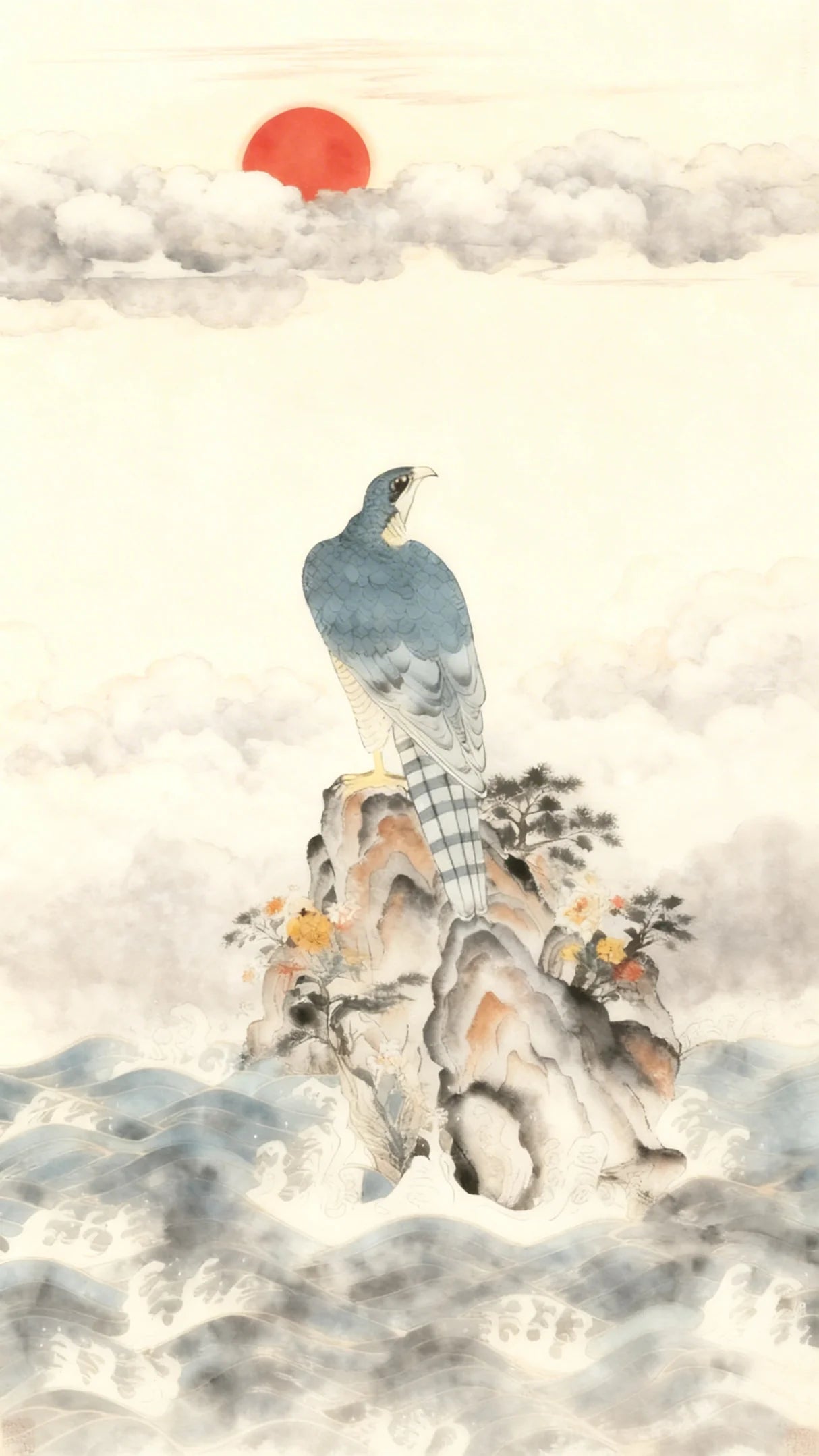 Dokdo Guardian — Minhwa Hawk Archive Oversized T-Shirt