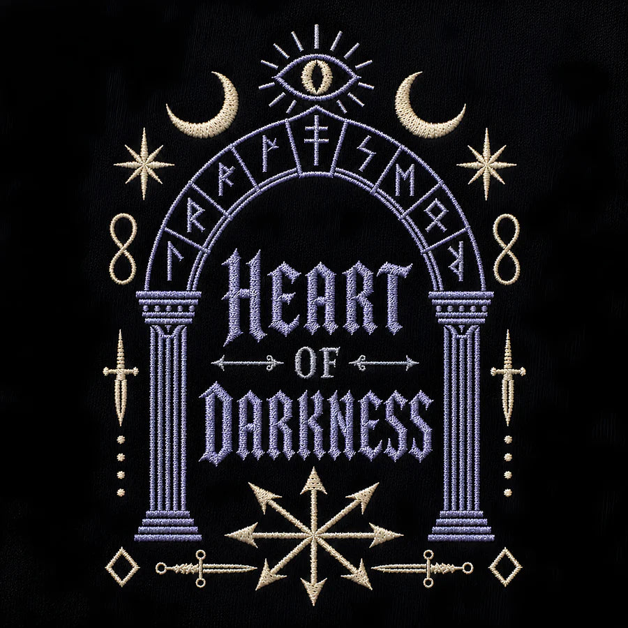 Heart of Darkness Literary Gothic Embroidered Hoodie