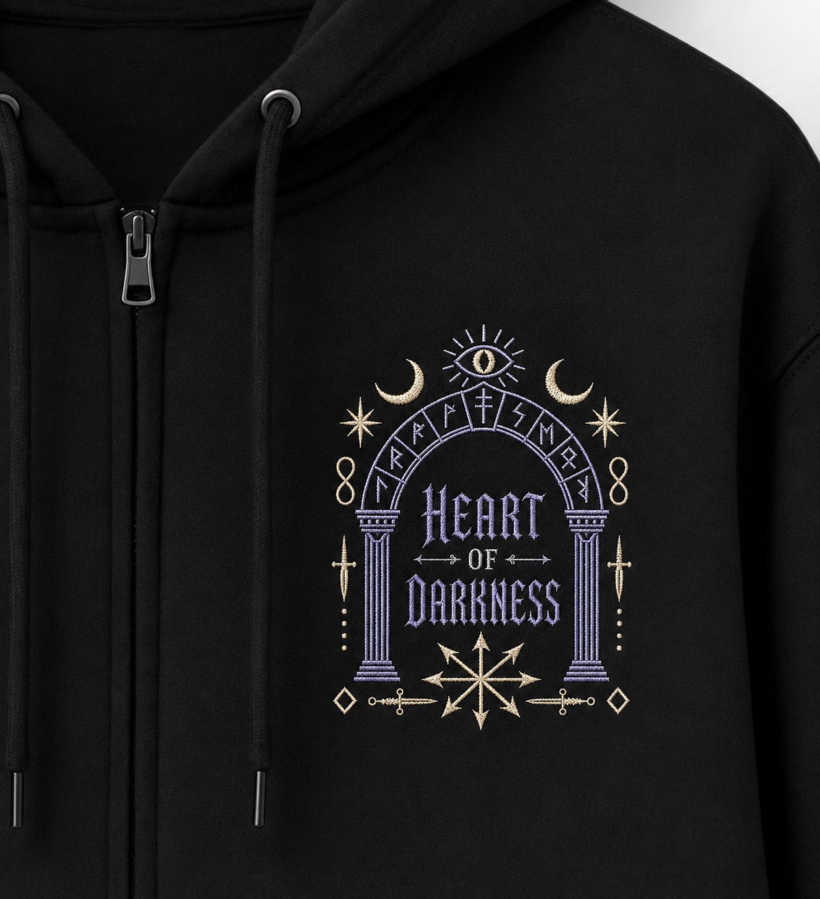 Heart of Darkness Literary Gothic Embroidered Hoodie
