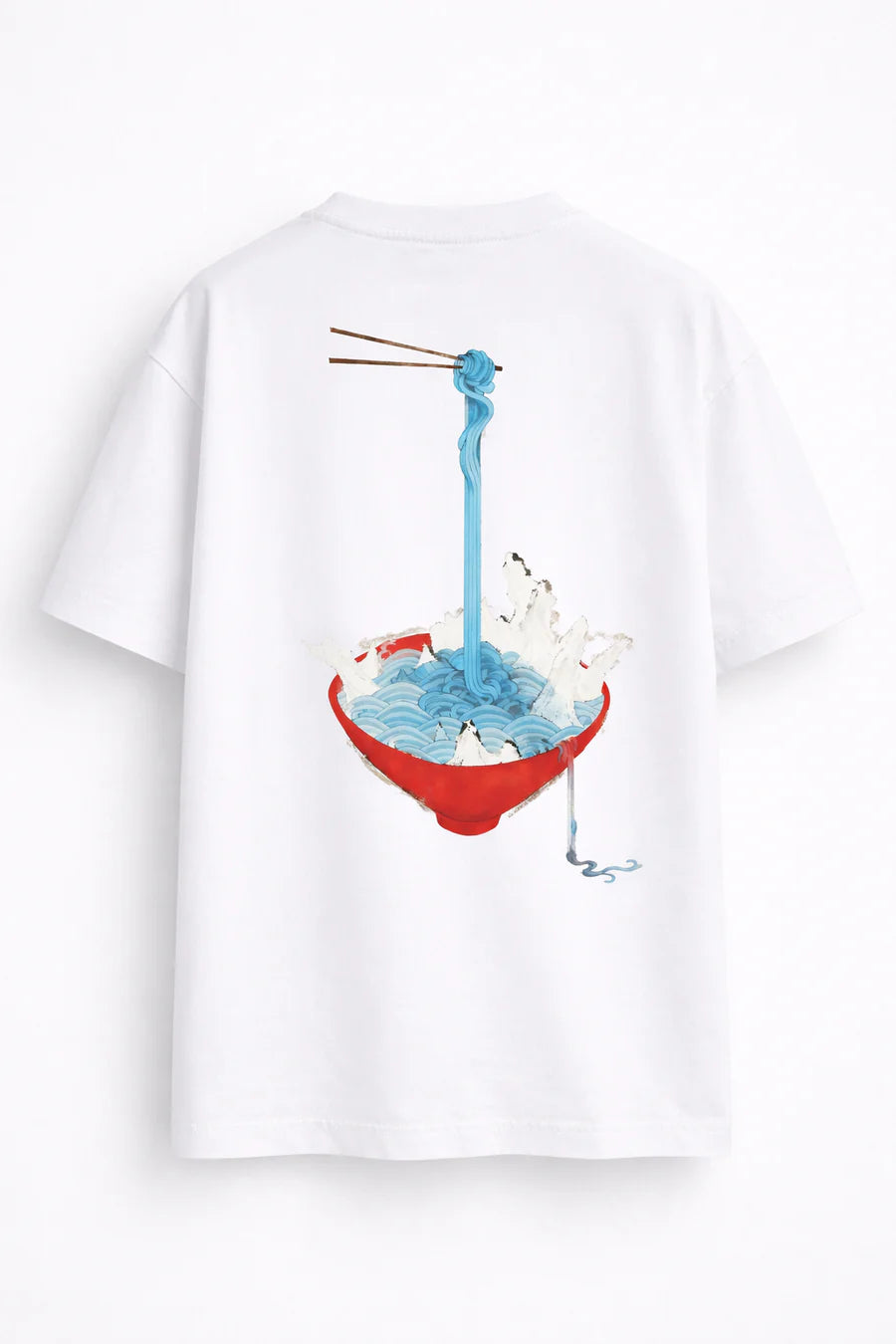 Surreal Minhwa Noodle Wave Graphic T-Shirt — Ocean Bowl Edition