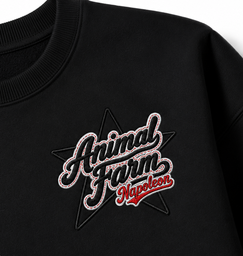 Animal Farm “Napoleon” Star Embroidered Oversized Sweatshirt