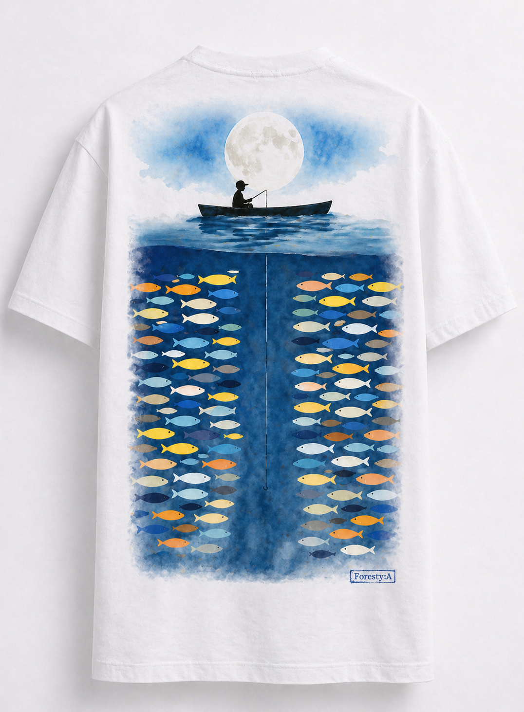 Silent Catch — Moonlit Depth Oversized T-Shirt