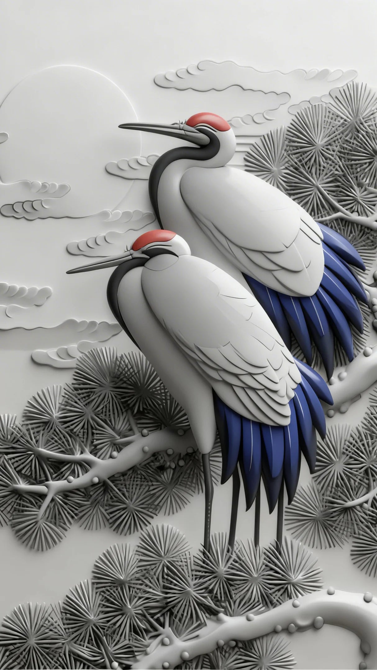 Moonlit Cranes — Eastern Archive Graphic Oversized T-Shirt